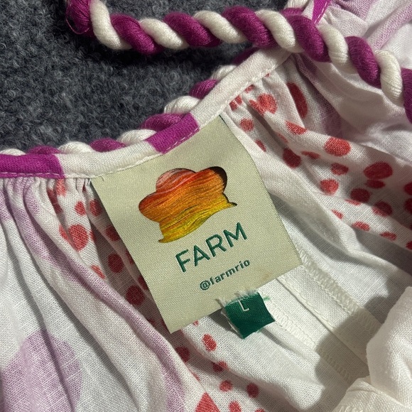 FARM Rio Maia Floral Jumpsuit Pink Rope Trim Wide Leg Resort L - Picture 6 of 7